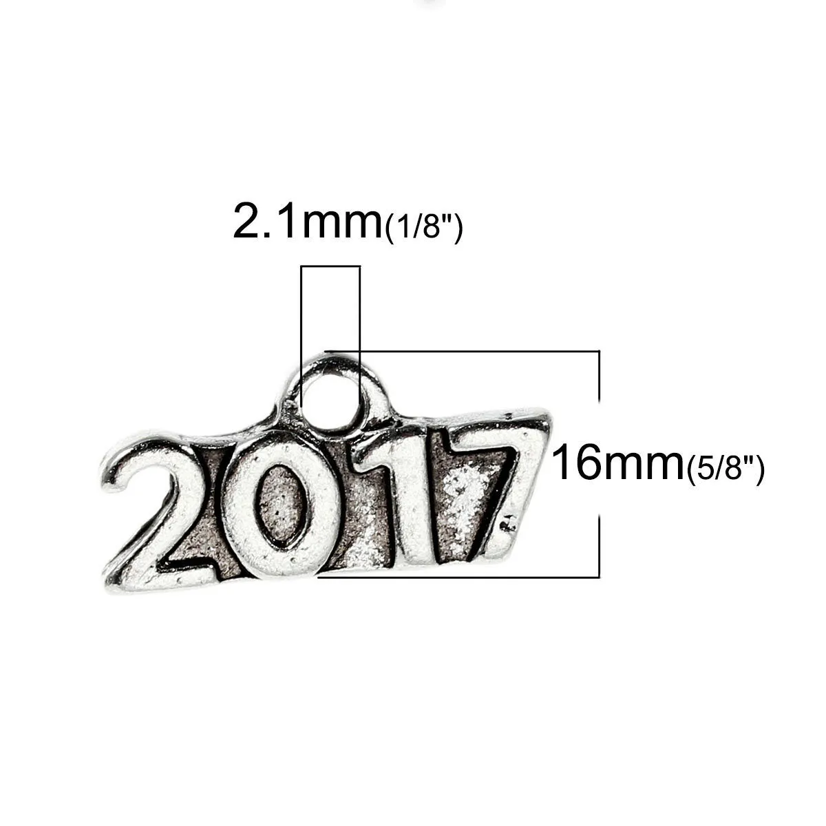 10 Silver Tone 2017 Graduation Charms or Pendants chs2309