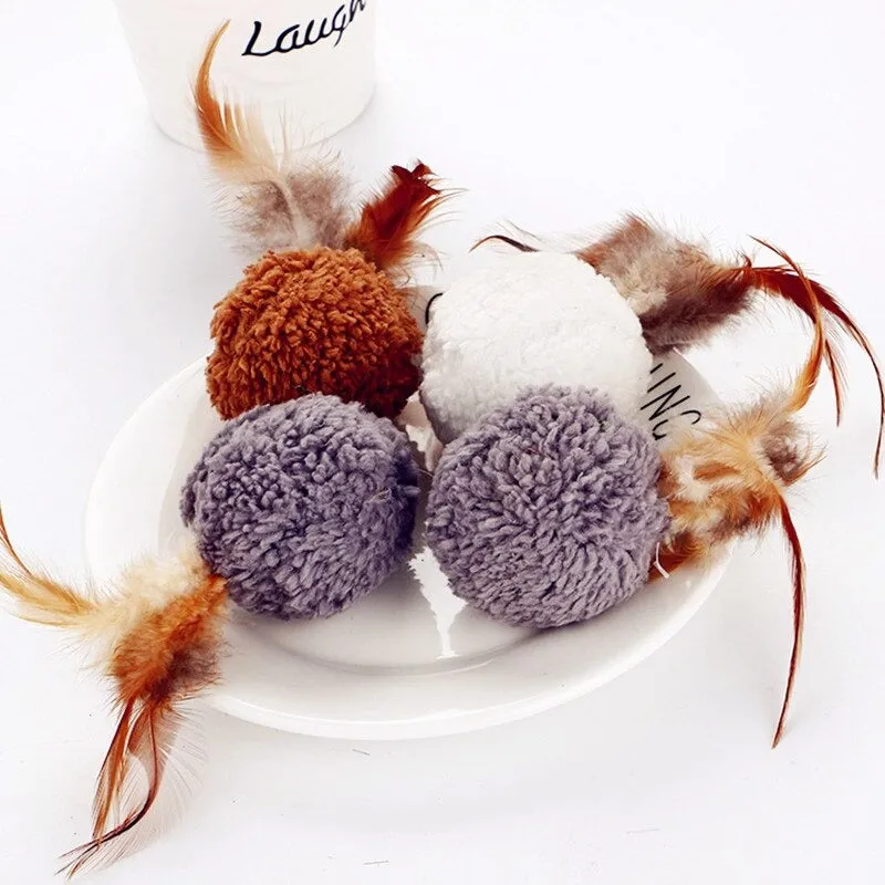 10pcs Cat Plush Ball Toy