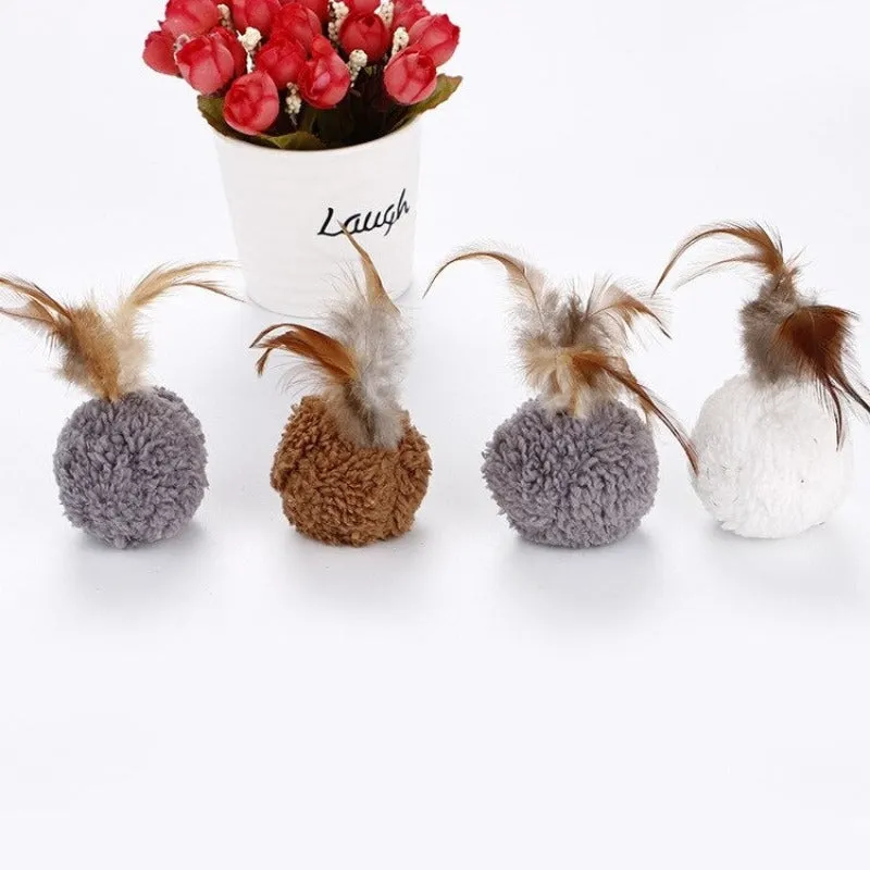 10pcs Cat Plush Ball Toy