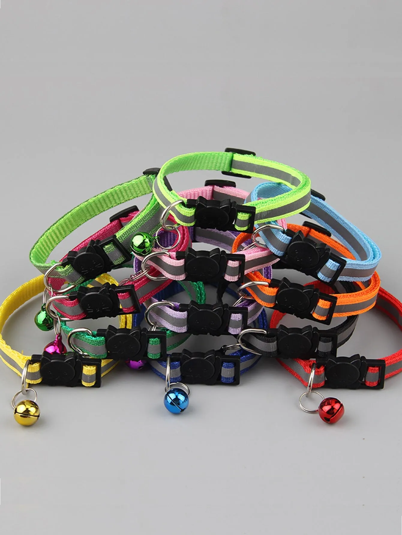 2pcs Random Color Reflective Pet Collar