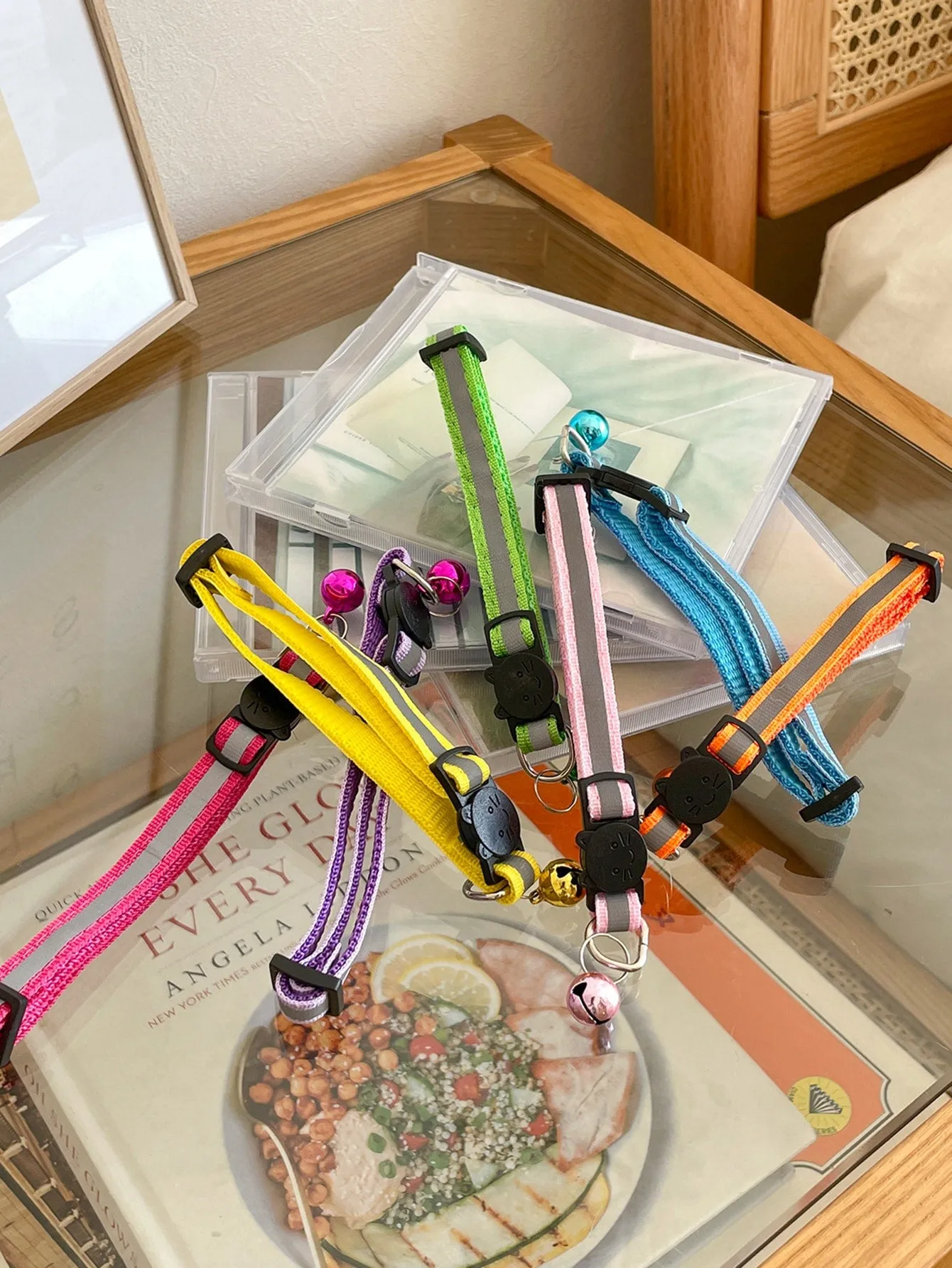 2pcs Random Color Reflective Pet Collar