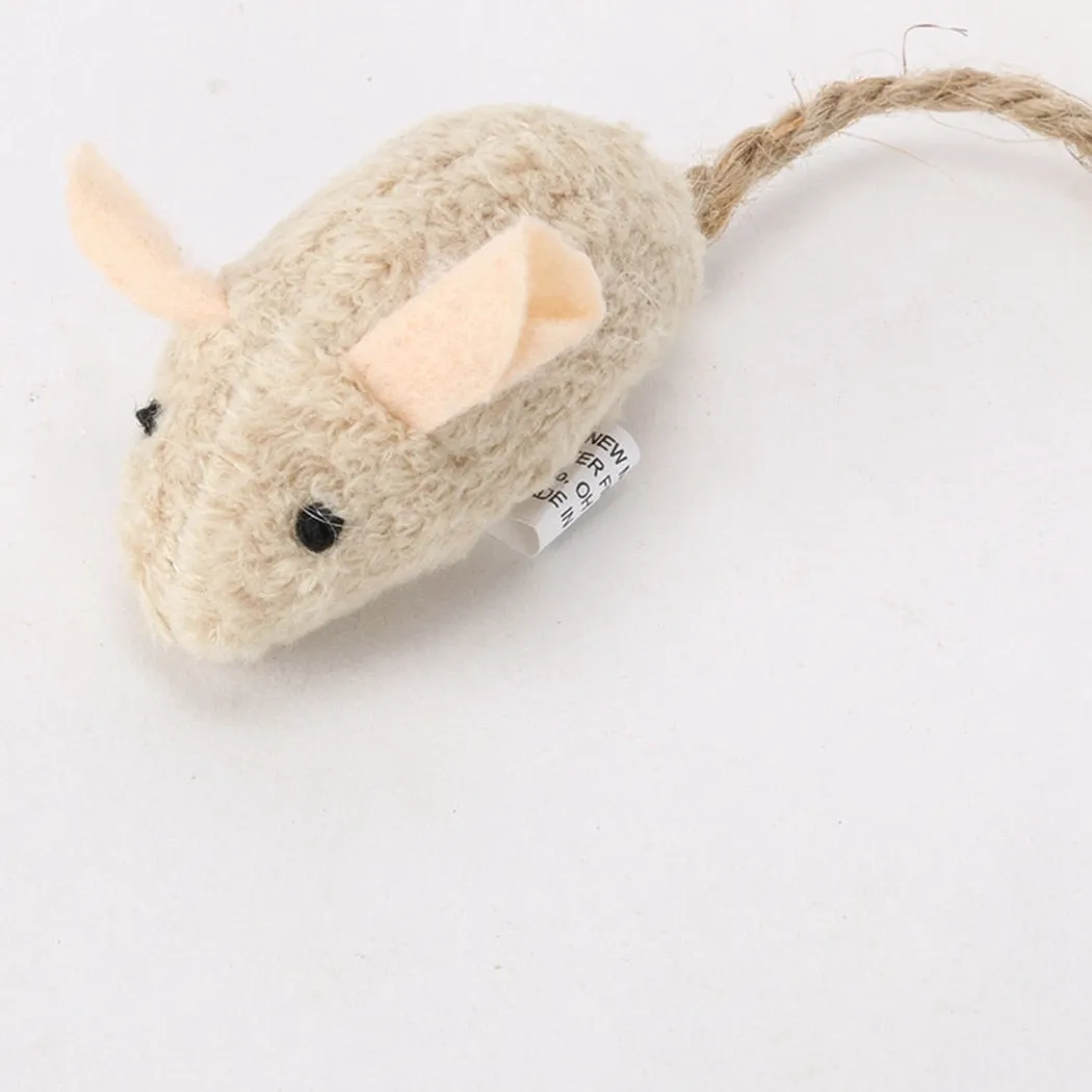 3 pieces Plush Mouse Scratch Bite Resistance Interactive Mouse Toy