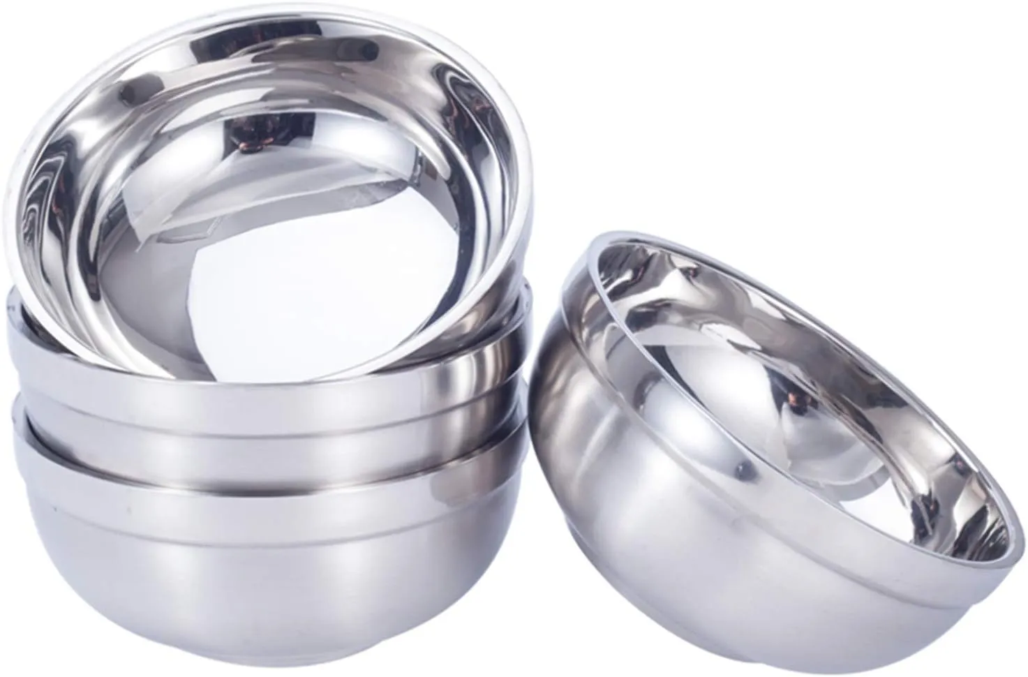 31 Oz Stainless Steel Bowl Set, Double-walled Insulated Bowls for Cereal, Soup, Ice Cream, Rice, Noodles, Salad, Kids Snacks, Set of 4