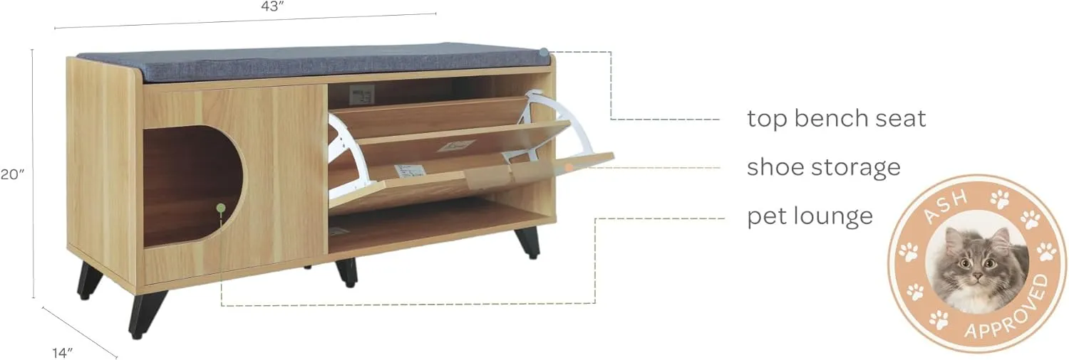4 Cats & Dogs Tucker Shoe Cabinet - Oak