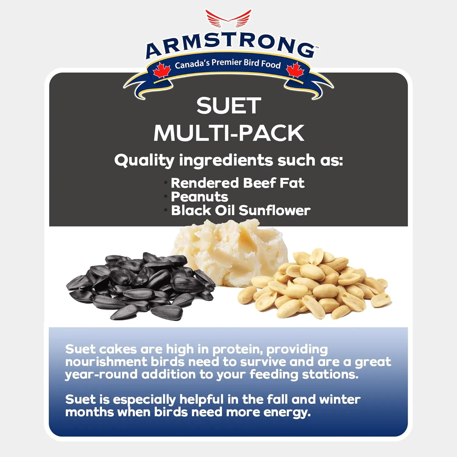 Armstrong Royal Jubilee Suet Variety Pack, Wild Bird Food, Brilliance, Jays Blend, Persistence (12 Pack) 3.6KG