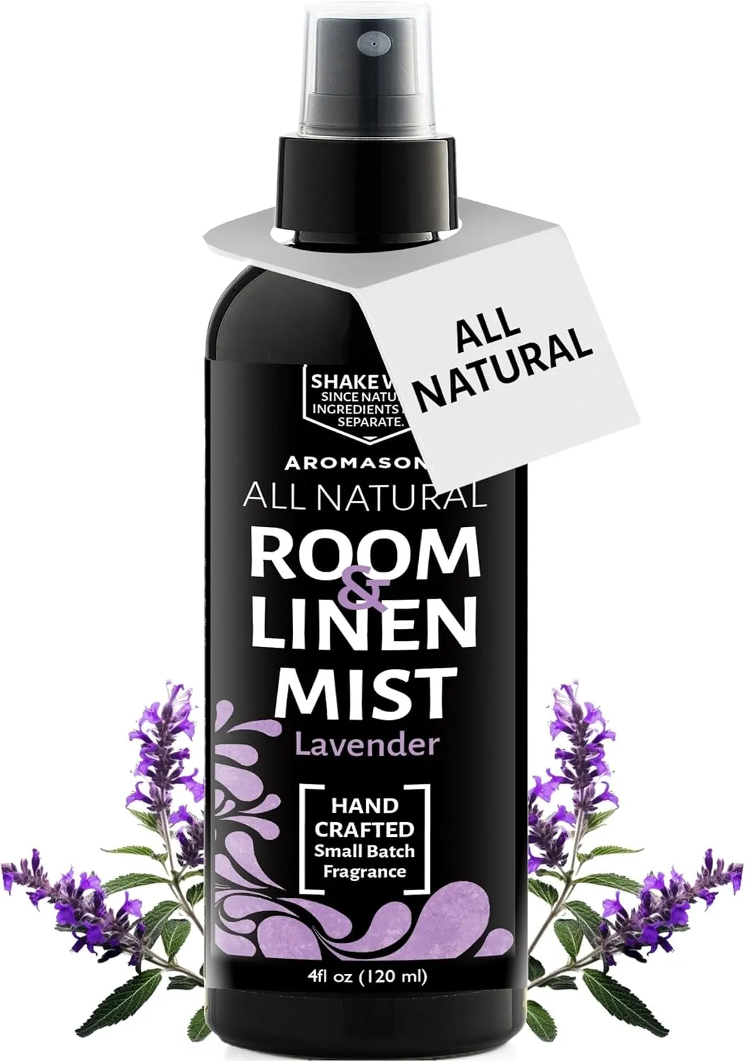 Aromasong All Natural Lavender Spray for sleep - Room & Linen Spray for Pillows and Sheets - Lavender Bed Spray Home Air Freshener & Deodorizer - Calming Essential Oil Spray for Sleeping