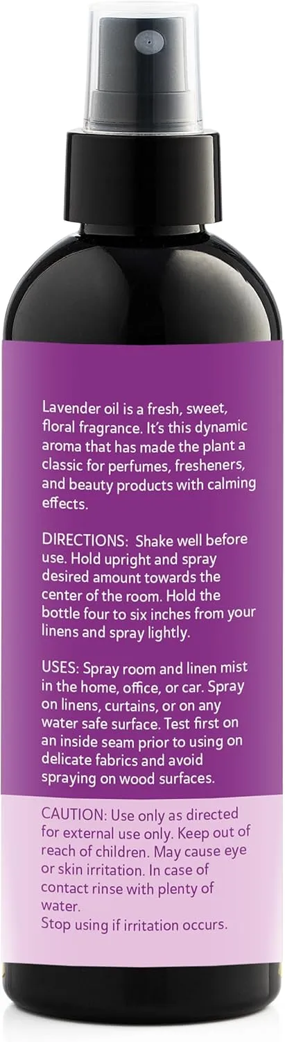 Aromasong All Natural Lavender Spray for sleep - Room & Linen Spray for Pillows and Sheets - Lavender Bed Spray Home Air Freshener & Deodorizer - Calming Essential Oil Spray for Sleeping