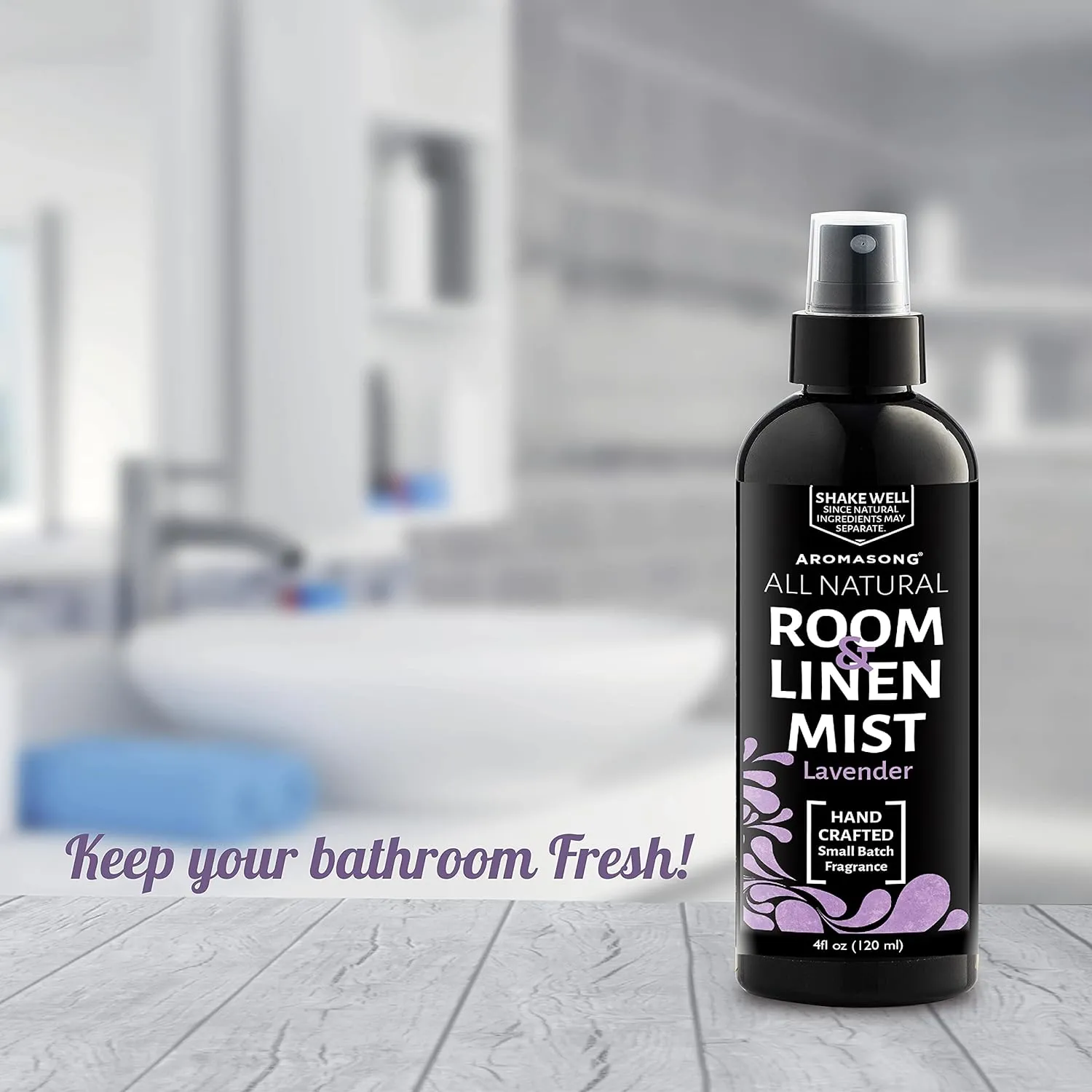 Aromasong All Natural Lavender Spray for sleep - Room & Linen Spray for Pillows and Sheets - Lavender Bed Spray Home Air Freshener & Deodorizer - Calming Essential Oil Spray for Sleeping