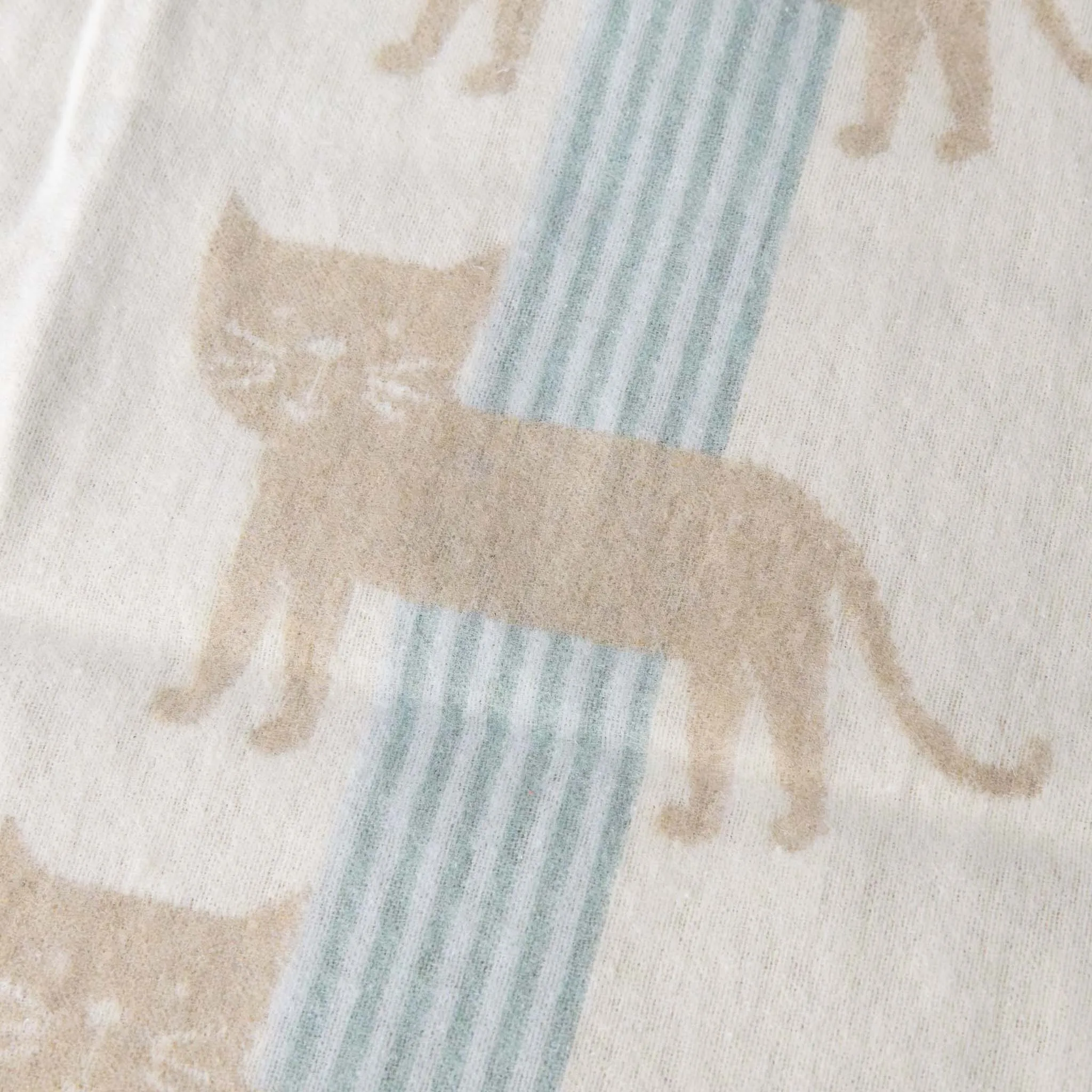 Baby Blanket | Stripey Cat - Ecru