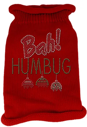 Bah Humbug Rhinestone Knit Pet Sweater XL Red