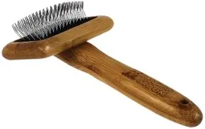 Bamboo Groom  Slicker Brush With Stainless Steel Pins