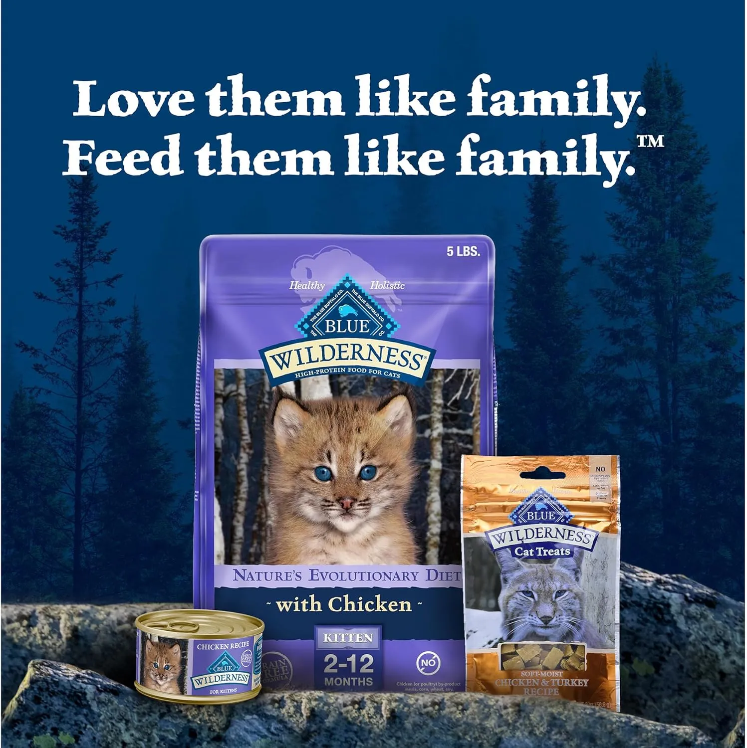 Blue Buffalo Wilderness Kitten Food, High-Protein & Grain-Free Wet Cat Food Pat Variety Pack, Chicken & Salmon Recipes, 3-oz. Cans (6 Count, 3 of Each)