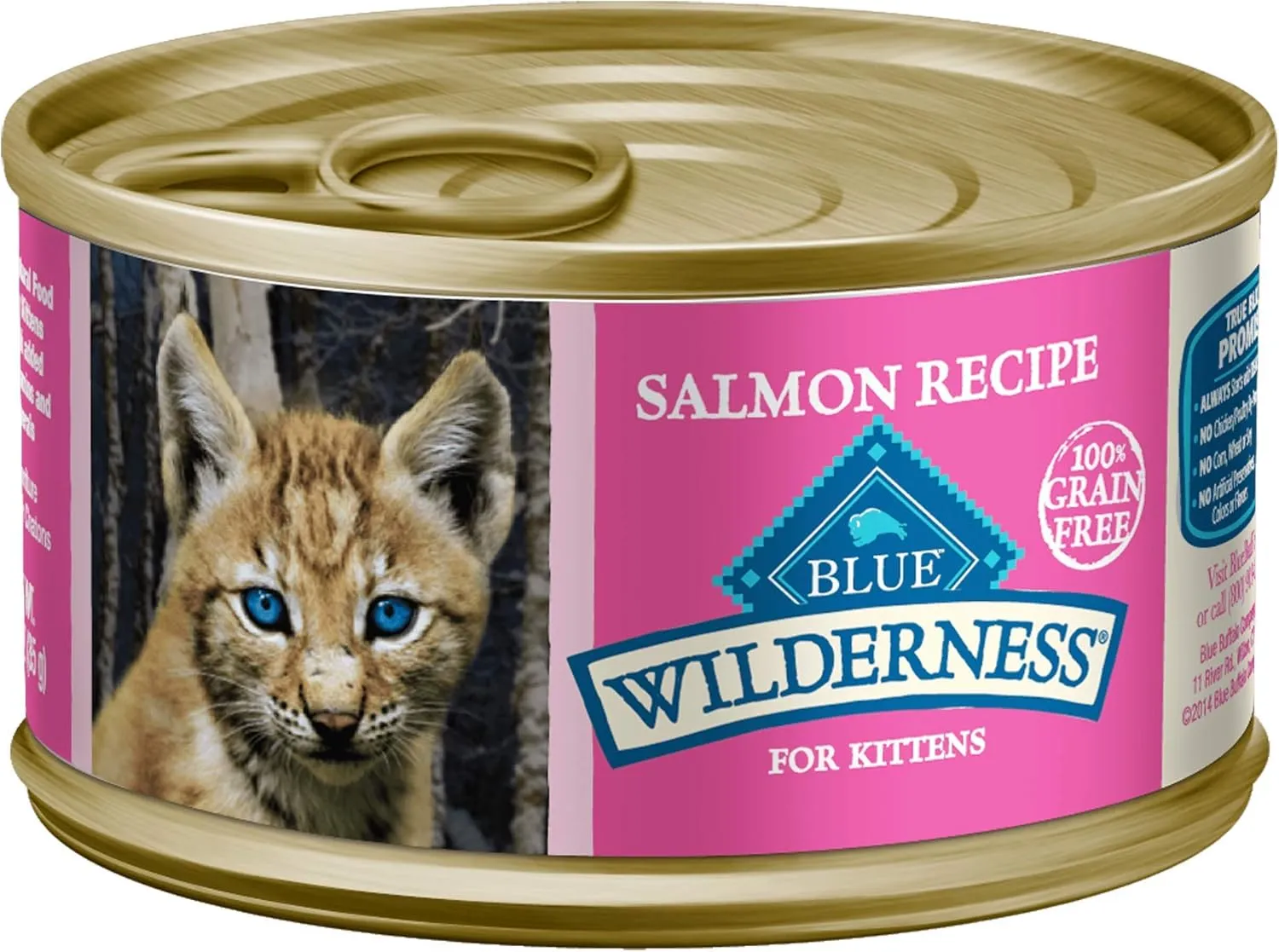 Blue Buffalo Wilderness Kitten Food, High-Protein & Grain-Free Wet Cat Food Pat Variety Pack, Chicken & Salmon Recipes, 3-oz. Cans (6 Count, 3 of Each)
