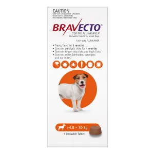Bravecto Flea & Tick Treatment for Dogs 4.5-10kg Orange Chewable