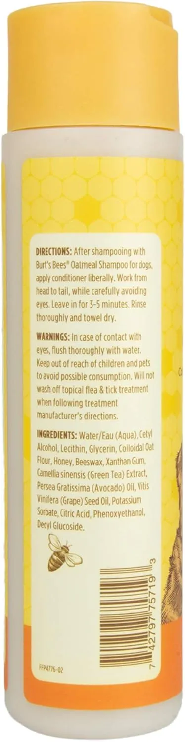 Burt's Bees for Pets Naturally Derived Oatmeal Conditioner with Colloidal Oat Flour & Honey - Dog Oatmeal Shampoo - Cruelty Free, Made in the USA - 10 Oz - 6 Pack