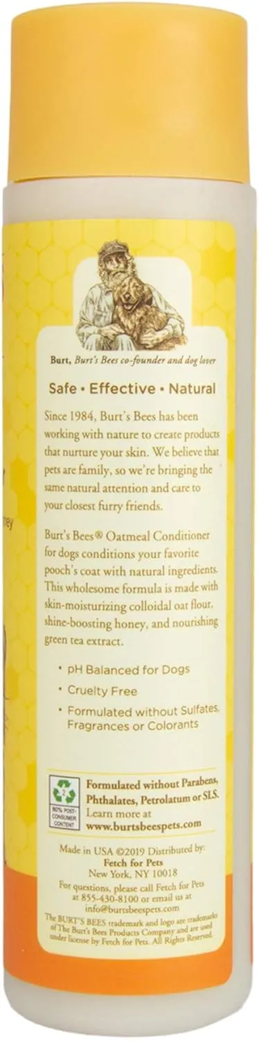 Burt's Bees for Pets Naturally Derived Oatmeal Conditioner with Colloidal Oat Flour & Honey - Dog Oatmeal Shampoo - Cruelty Free, Made in the USA - 10 Oz - 6 Pack