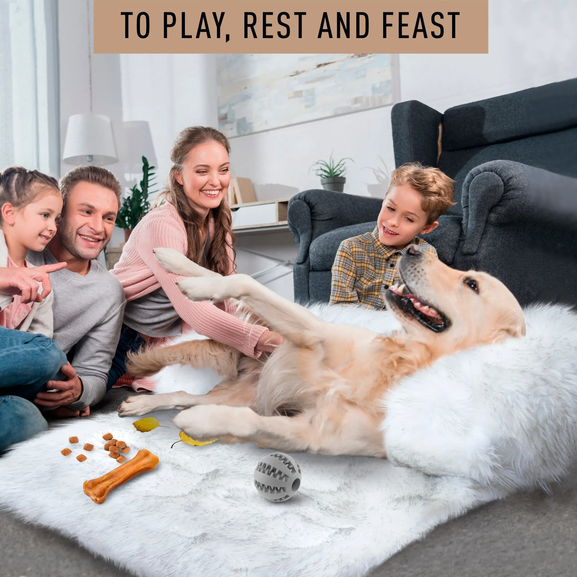CALMING Fur Dog Bed Sofa Protector, Bed Protector,Waterproof Pet Couch Cover for Dogs