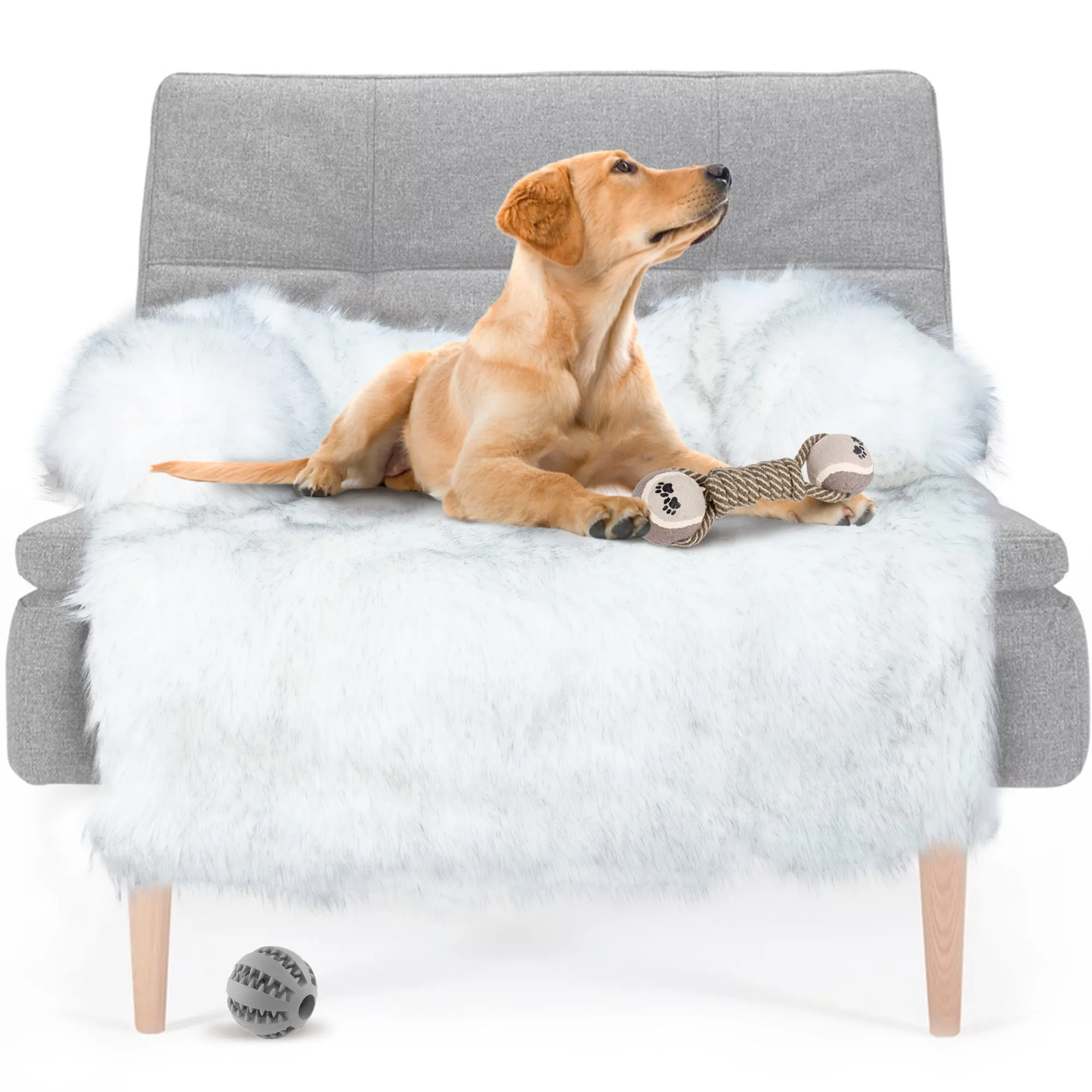CALMING Fur Dog Bed Sofa Protector, Bed Protector,Waterproof Pet Couch Cover for Dogs