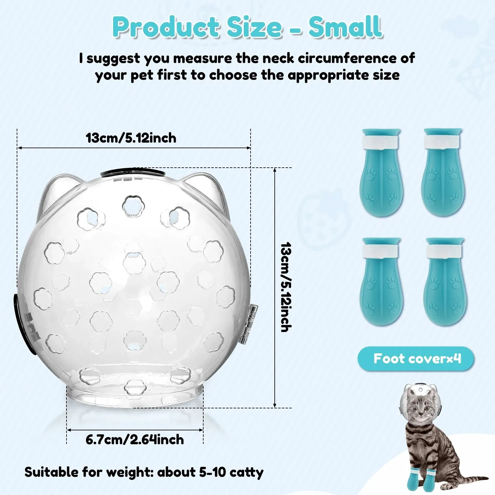 Cat Muzzle Pet Grooming Cover Breathable Helmet
