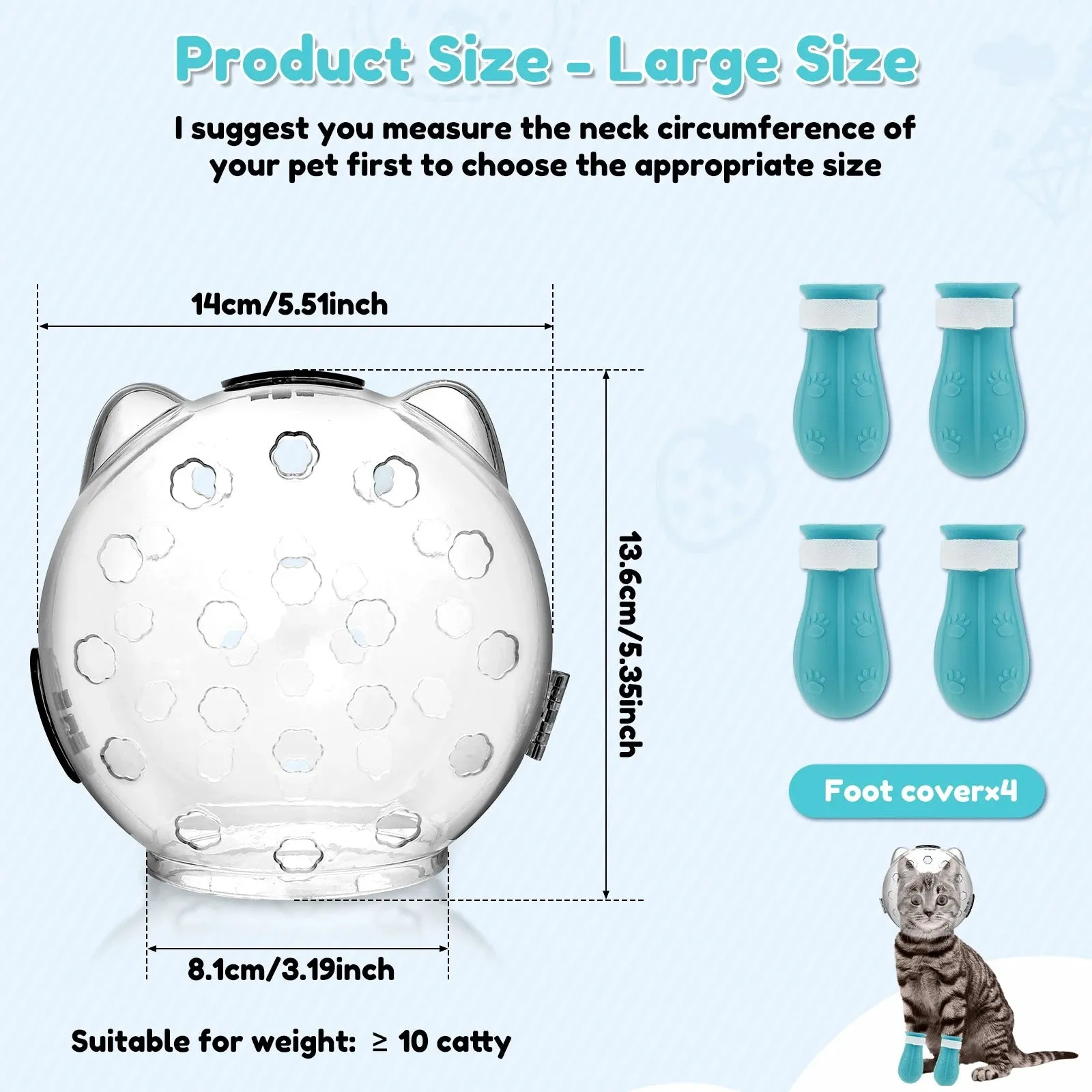 Cat Muzzle Pet Grooming Cover Breathable Helmet