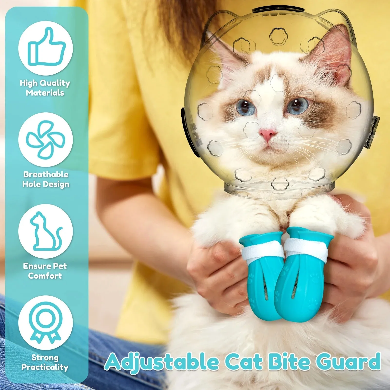 Cat Muzzle Pet Grooming Cover Breathable Helmet