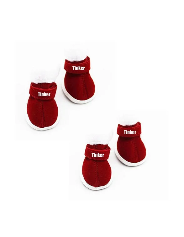 Custom Personalize Design Your Puppy Dog Christmas Shoes Booties Boots (pet Clothing)
