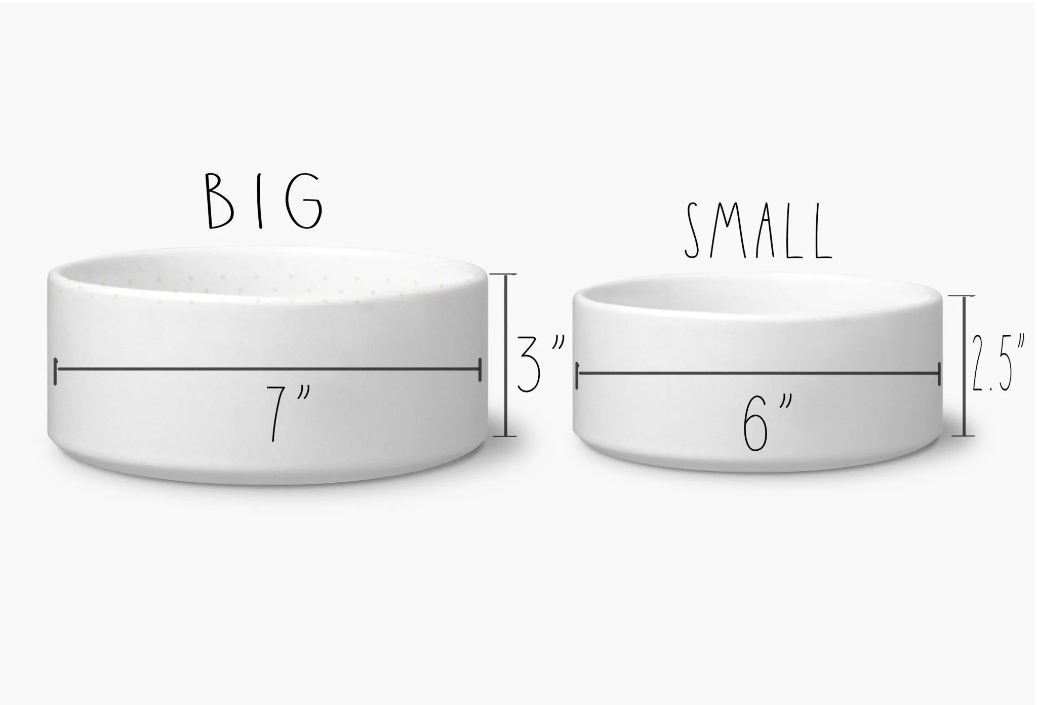 Design Your Own Pet Food Bowl Ceramic 6" or 7" White