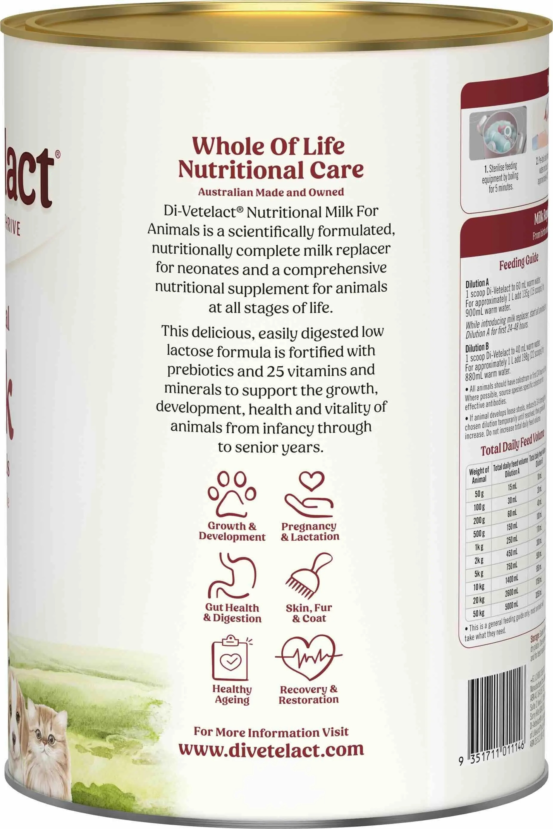 Di-Vetelact Milk Supplement