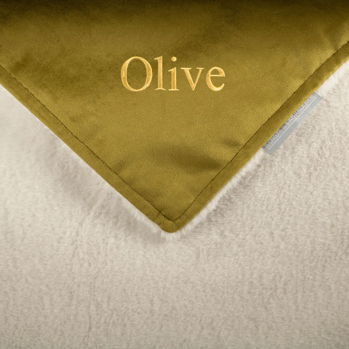 Dog & Puppy Blanket in Olive Velvet by Lords & Labradors
