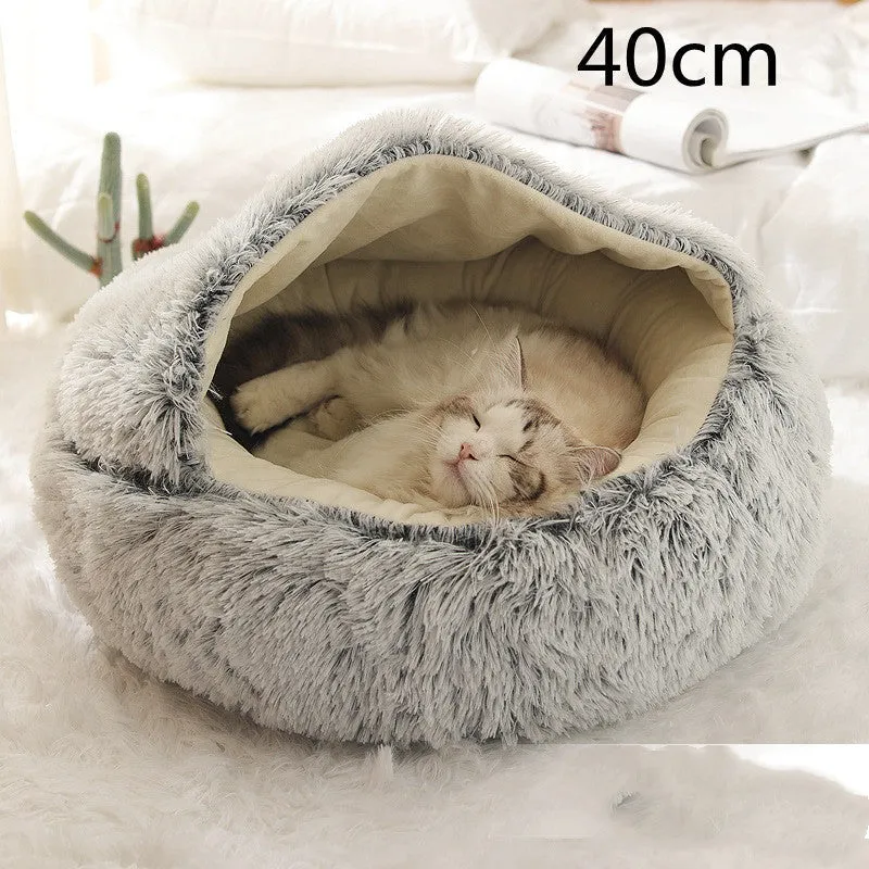 Dog And Cat Winter Warm Bed House for Pets Soft Long Plush - The Nevermore Pet Beds and Furniture