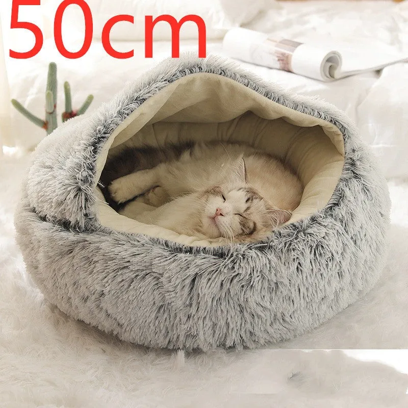Dog And Cat Winter Warm Bed House for Pets Soft Long Plush - The Nevermore Pet Beds and Furniture