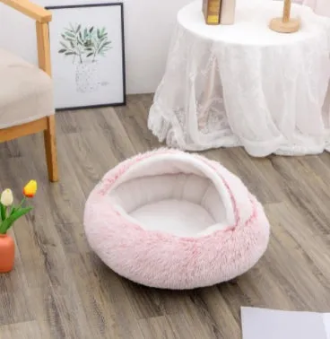 Dog And Cat Winter Warm Bed House for Pets Soft Long Plush - The Nevermore Pet Beds and Furniture