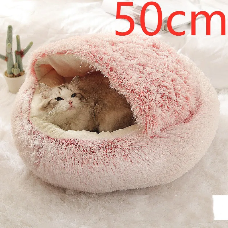 Dog And Cat Winter Warm Bed House for Pets Soft Long Plush - The Nevermore Pet Beds and Furniture
