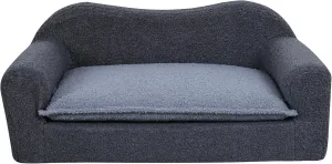 Dog Bed Mat,Foam Cat Bed with Washable Sherpa Cover for Small Dogs and Cats, Orthopedic Dog Sofa Bed for Small Animals Using (Grey Light Blue)