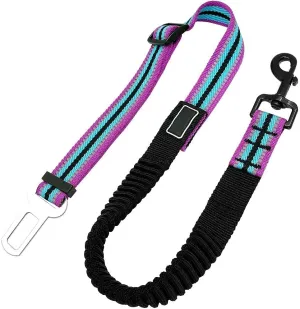 Dog Car Harness Seat Belt Violet Vehicle Car Pet Dog Seat Belt Reflective Puppy Seatbelt Lead Clip Elastic Bungee Pet Dog Leash Safety Traction