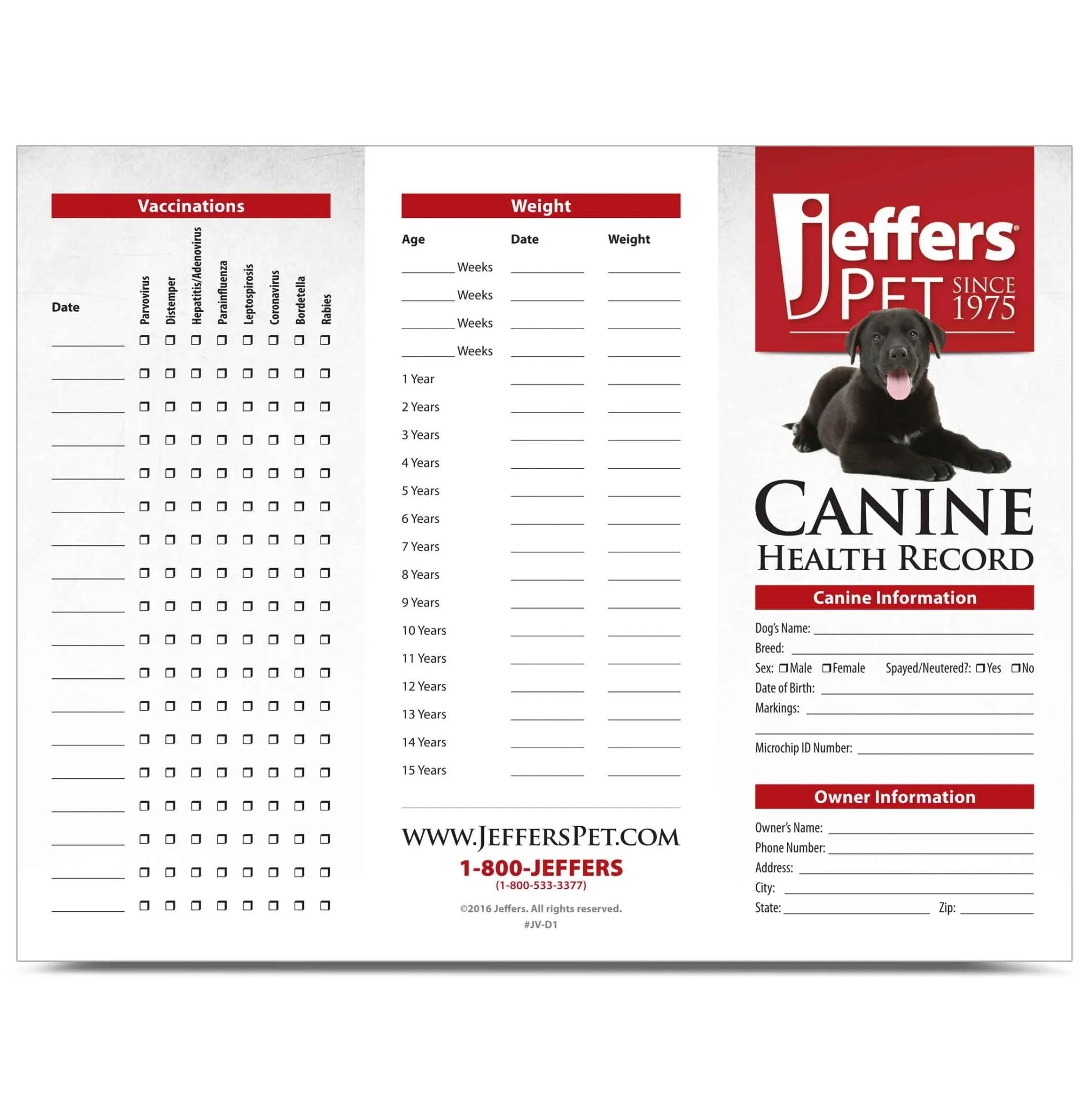 Dog Health Records, 10 pk