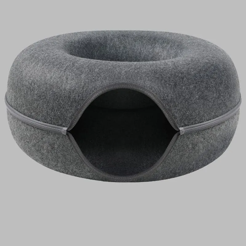 Donut Pet Cat Tunnel Interactive Play Toy Cat bed Dual Use Ferrets Rabbit Bed Tunnels Indoor Toys Cats House Kitten Training Toy
