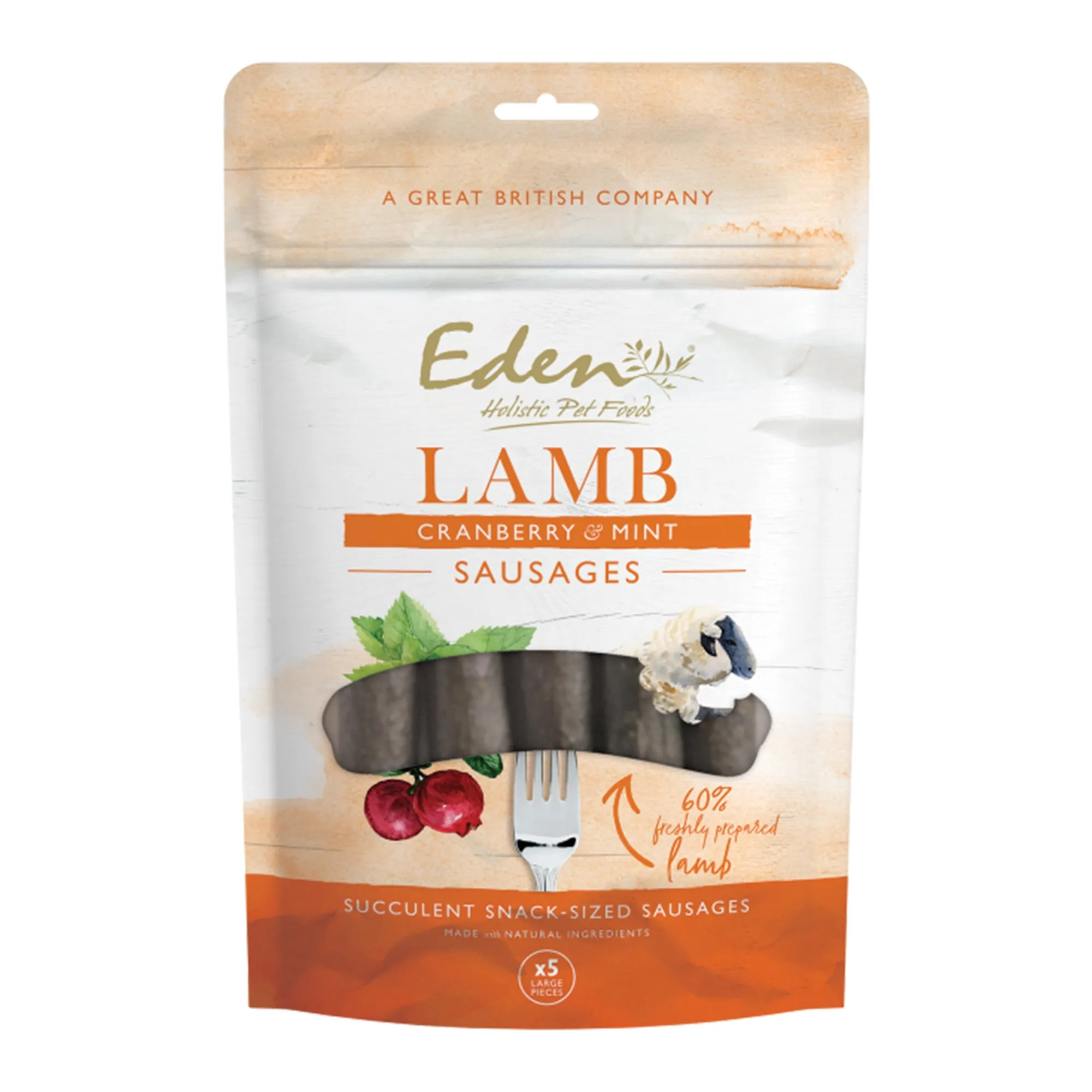 Eden Pet Foods Lamb Cranberry & Mint Gourmet Sausages