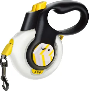 FIDA AutoBrake Retractable Dog Leash. Advanced Patented Design for Dog Pulling, 16 ft Heavy Duty No Pull Pet Walking Leash for Medium Breeds. Tangle Free, Soft Grip, Medium Size.