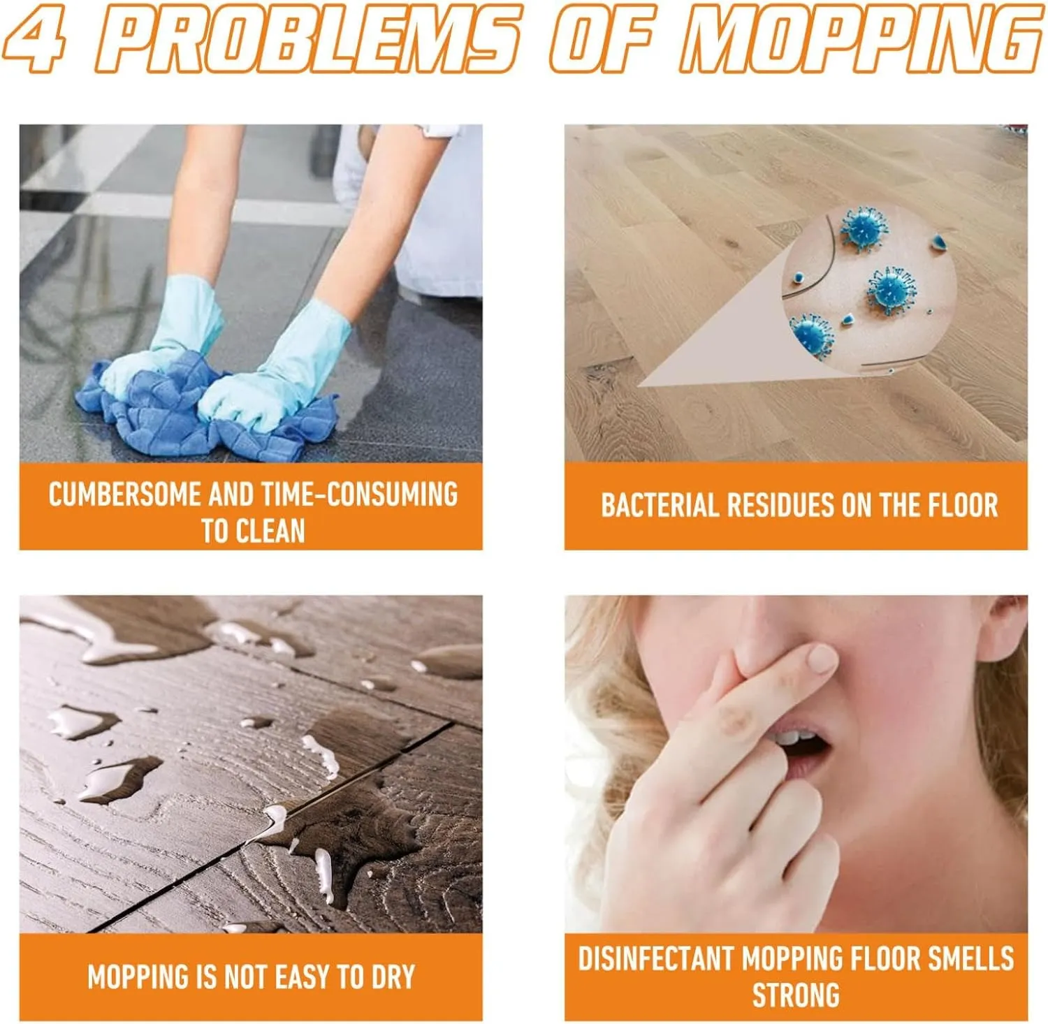 Floor Cleaner Spray, Multi- Vinegar Polish Floor Cleaner and Household Cleaner, All Purpose Floor Cleaner, Floor Cleaner Orange, Floor Cleaner Liquid, Multi-purpose Cleaning (2, A)