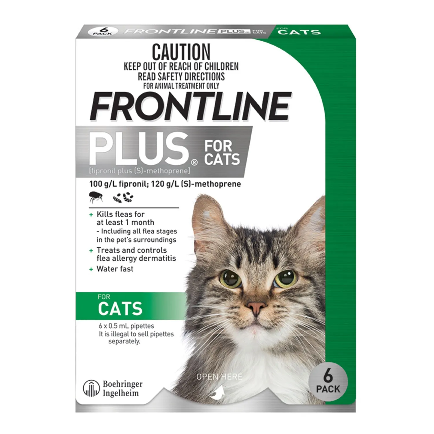 Frontline Plus Flea Treatment For Cats Green