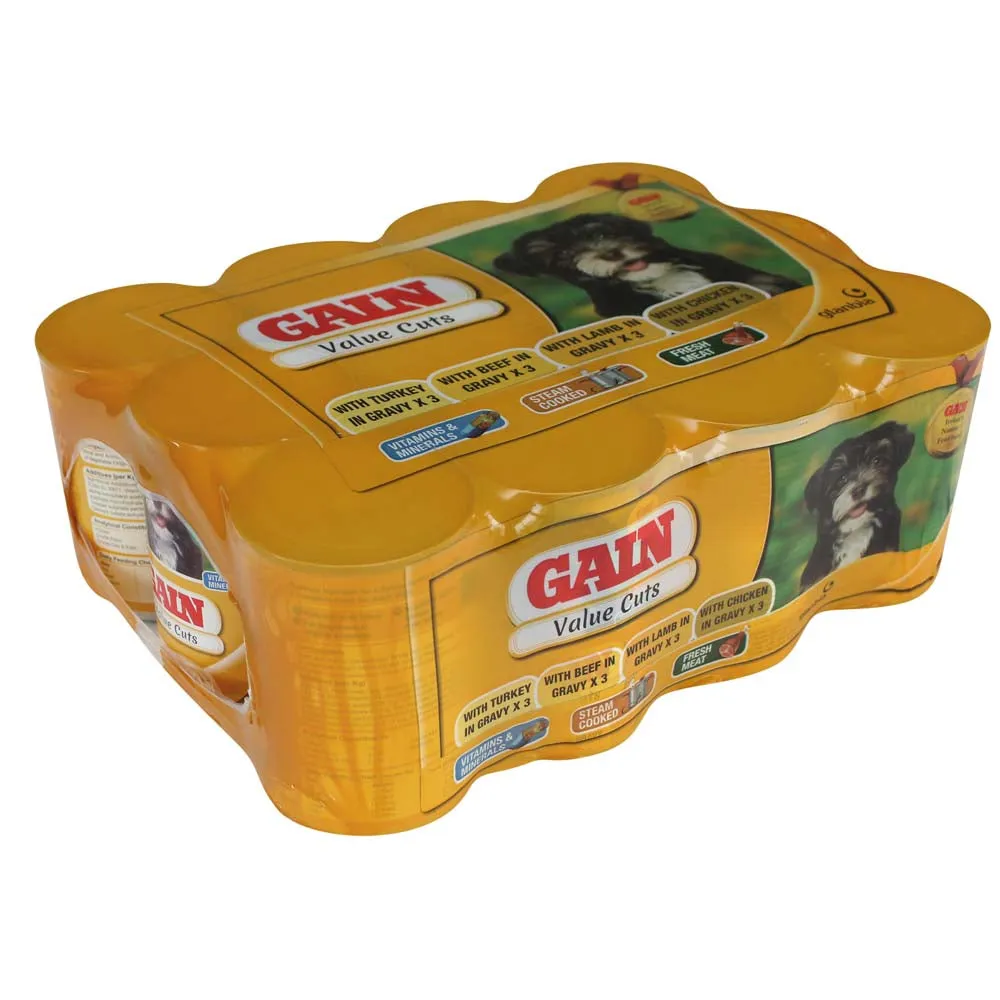 GAIN Canned Dog Food -  Value Cuts 12pk