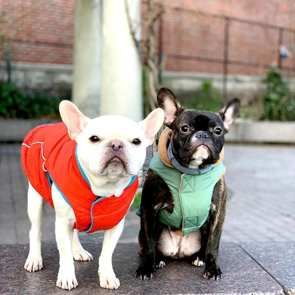 Gooby - Sports Vest, Fleece Lined Small Dog Cold Weather Jacket Coat Sweater with Reflective Lining, Red, Medium