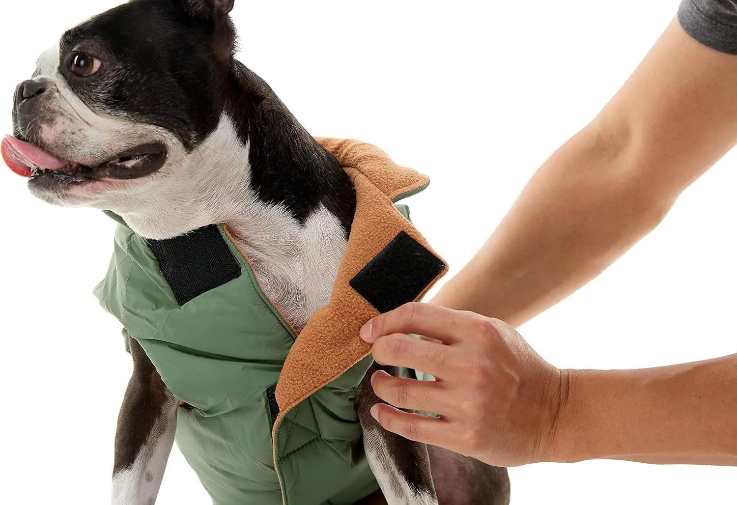 Gooby - Sports Vest, Fleece Lined Small Dog Cold Weather Jacket Coat Sweater with Reflective Lining, Red, Medium