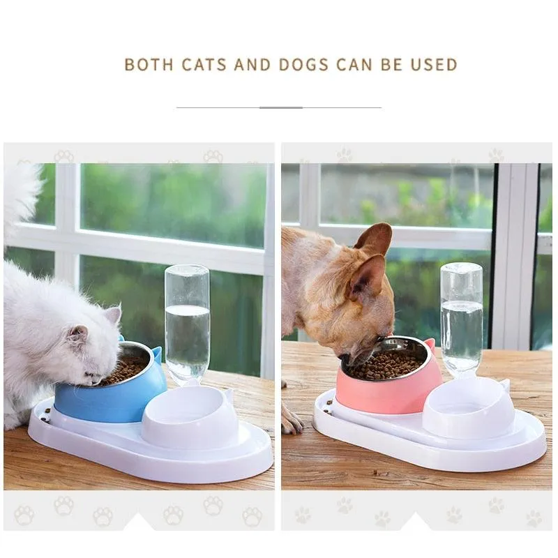 HOOPET Pet Automatic Feeder For Cat Dog Bowl Cat Dispenser Bowl With Raised Stand for Pet Cat Pet Supplies