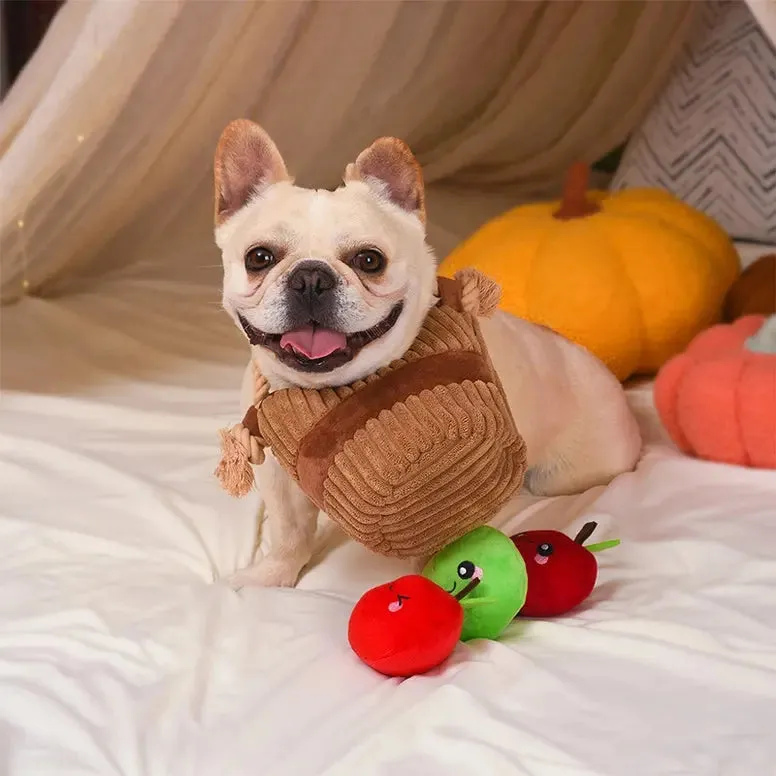 Hugsmart Pet Autumn Tailz Apple Basket Interactive Dog Toy