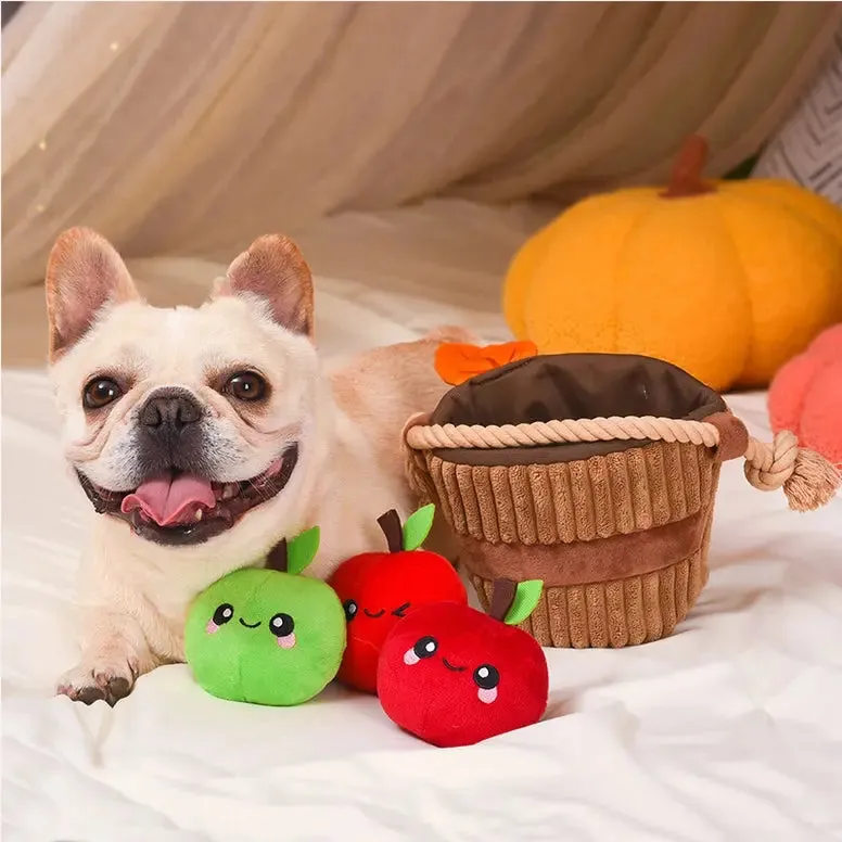 Hugsmart Pet Autumn Tailz Apple Basket Interactive Dog Toy