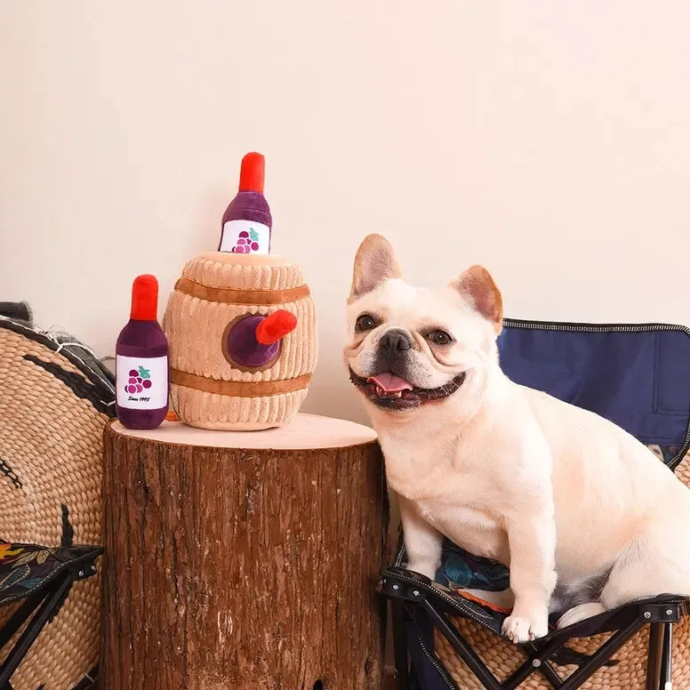 Hugsmart Pet Food Party Wine Barrel Interactive Dog Toy
