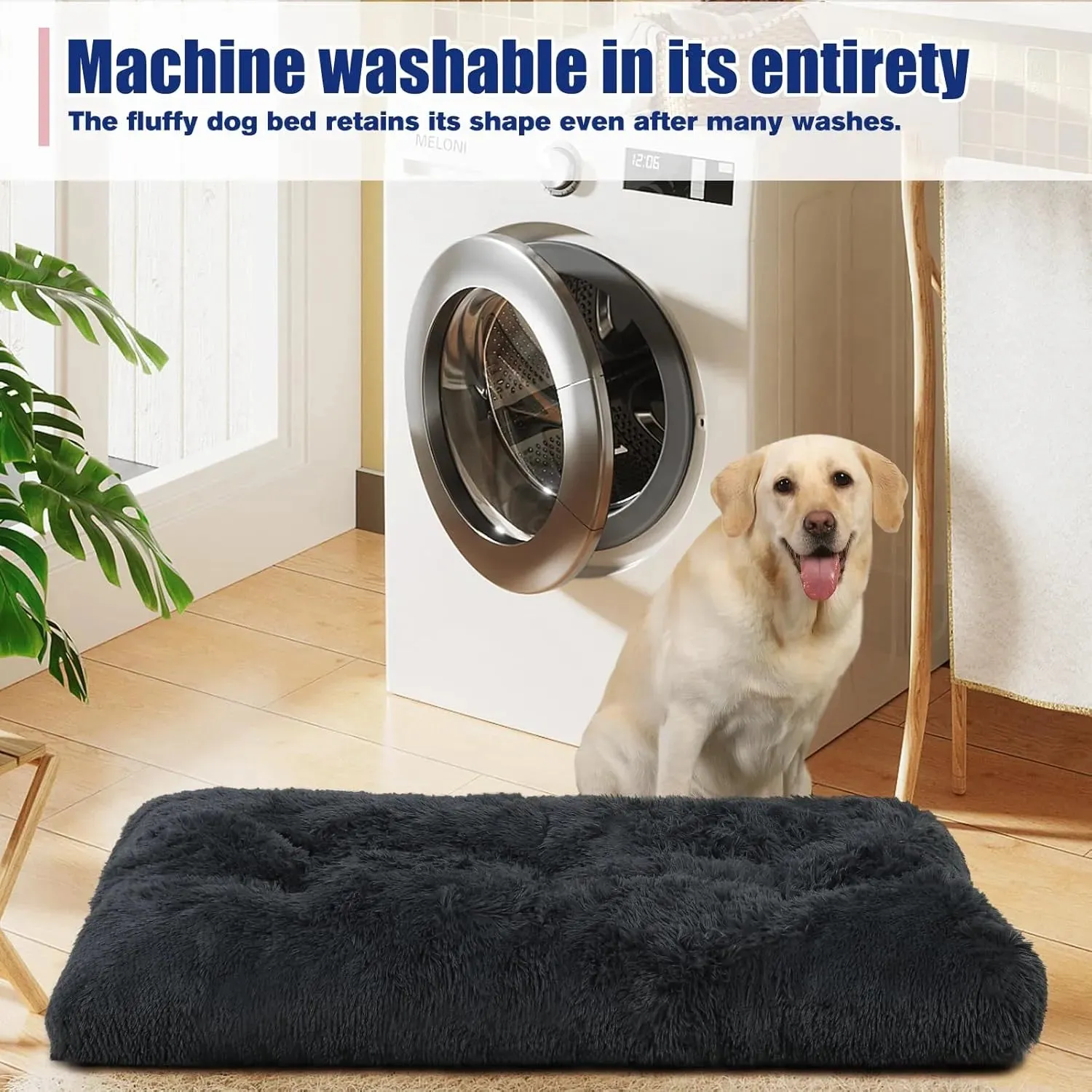 KSIIA Plush Washable Crate Dog Bed （For UK）