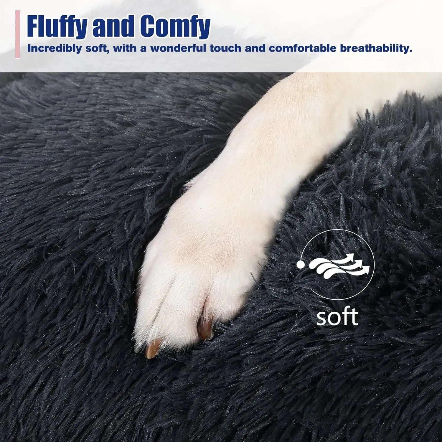 KSIIA Plush Washable Crate Dog Bed （For UK）